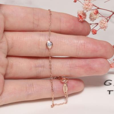 China C1JX Fine Jewelry Solitaire Diamond Stone Simple Style Rose Gold plated S925 Customized Sterling Silver Bracelet for sale