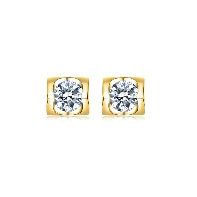 China Custom Gold Dwelling Moissanite Diamond Earings Solid Gold Stud Earrings Jewelry Wholesale CLASSIC for sale