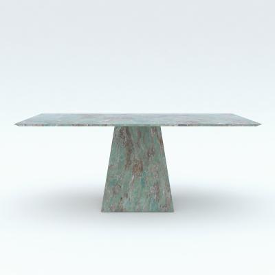 China Kitchen Durable Simple Marble Guest Dining Table Dining Room Suitable for Modern Style with Metal Legs for sale