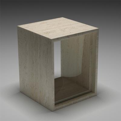 China High Quality Durable Living Room Bedside Room Cafe Restaurant Travertine Side Table for sale