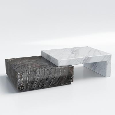 China Durable French Natural Marble Modern Furniture Living Room Furniture High Gloss Marble Coffee Table Style High Gloss Marble Coffee Table for sale