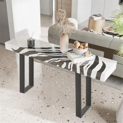 China Easy To Clean Wholesale Modern Console Table Hall Furniture Gray Nature Marble Living Room Entryway Furniture for sale