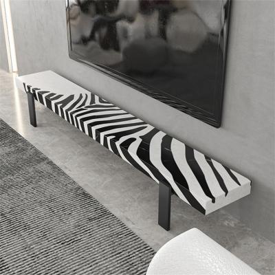 China Latest Durable Modern Marble Metal Frame Table Living Room Furniture Black White Center Stand for sale