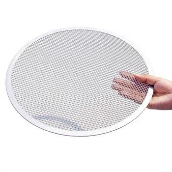 China 10 Inch Aluminum Pizza Screen Stocked Seamless Round Mesh Pizza Screen for sale