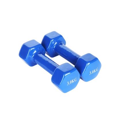 China Custom Bodybuilding DESUN Logo Neoprene Dumbbell Cheap Rubber Dumbbell Set For Women for sale