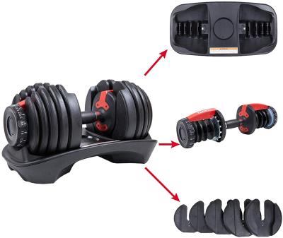 China DESUN Adjustable Weight Barbell Gym Body Building/Freestanding Dumbbell Set Training Equipment Adjustable Exercise Strength Dumbbell for sale