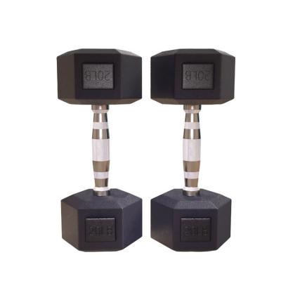 China Hot Selling DESUN Bodybuilding 5KG 10KG Dumbbells Set Home Gym Fitness Hex Dumbbell Set Rubber Dumbbell for sale