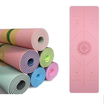 China Eco-Friendly Custom Yoga Exercise DESUN Color Gym Mat Yoga Pilates Anti Slip Double Band Yoga Mat for sale