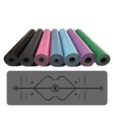 China DESUN Custom Waterproof Non-slip Natural Rubber PU Yoga Mat Logo Print Fitness Exercise Mat for sale