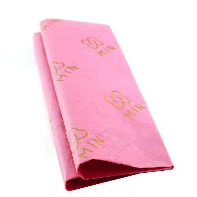 China Decoupage Biodegradable Promotional Recyclable Pink Tissue Wrapping Paper With Logo for sale