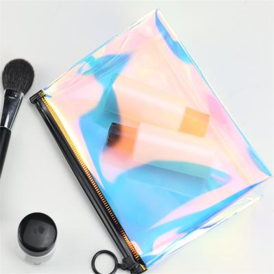 China Waterproof Wholesale Small Pouch Hologram PVC Cosmetic Bag With Zipper for sale