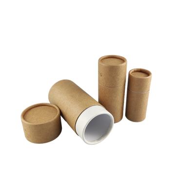 China Eco Friendly Cosmetic Paper Tube Containers Cardboard Kraft Paperboard Tube Packaging With Lids for sale