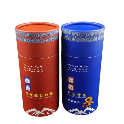 China Custom Design Printed Loose Tea Paper Packaging Tube Tea With Lid for sale