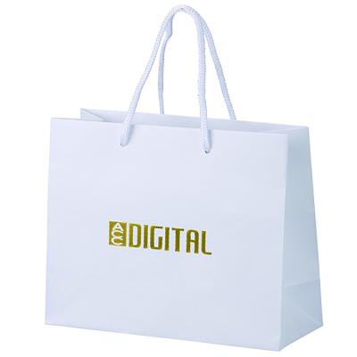 China Wholesale luxury white custom logo paper shopping gift packaging paper bag for sale