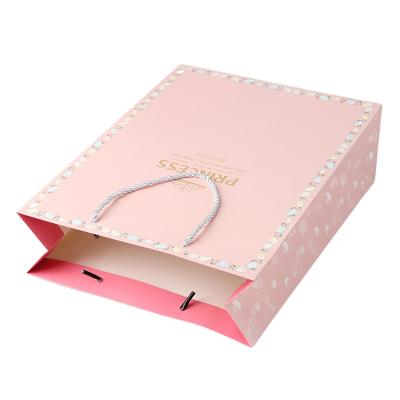 China New design christmas classic reusable pink gift bag with ribbon for sale