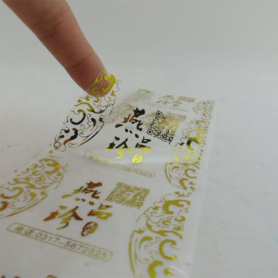 China Best Quality Transparent Bottle Clear Plastic Printing Logo Label Stickers For Tea Adhesive Sticker for sale