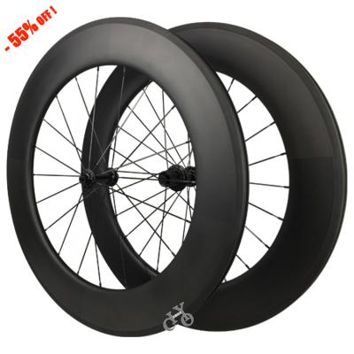 China Road Bikes Chinese Carbon Wheel 88mm Bike Wheels Anvil 25mm Width Rim Brake /V Brake Carbon Wheelset for sale