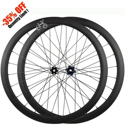 China Road Bikes Hot Cheap Carbon Wheelset 700c Cycling Wheels 38mm Bicycle Wheelset 25mm Width Road Bike Disc Tubeless Carbon Bike Wheel for sale