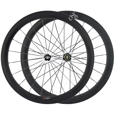 China Road Bikes Carbon Fiber Wheelset 700c 50mm Anvil Road Bike Wheels 25mm Width V Brake With Novatec 271/372 Hub 700c Wheelset for sale