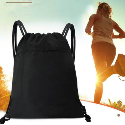 China New Concise Design Sport Large Capacity Backpack Outdoor Black Oxford Cloth Waterproof String for sale