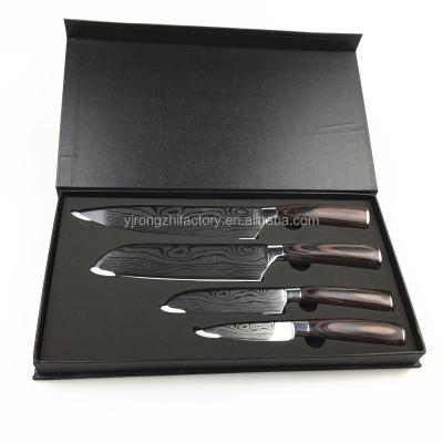 China Viable Wholesale Kitchen Knife Sets 4 Piece Chef Knives High Carbon Stainless Steel With Pakkawood Handle Kitchen Knife for sale