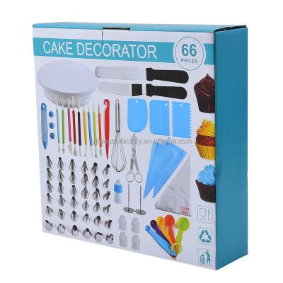 China Viable Wholesale Cake Party Toppers 66 pcs Baking Tools with Measuring Cups and Beating Molds and Cake Decorating for Cake for sale