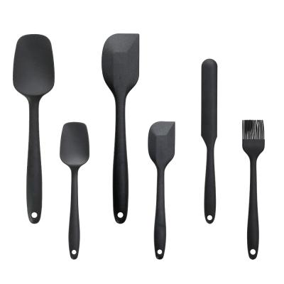 China Viable Hot Sale Silicone Spatula Turner Set Kitchen Heat Resistant Utensil Set Cooking Tools 6 Piece Spatula Set for sale