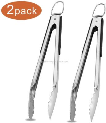 China Sustainable Amazon Hot Sale Durable Barbecue 12 Inch Tongs Grilling Tongs 2 Piece Set Metal for sale