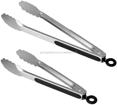 China Amazon Viable Hot Selling Stainless Steel Tongs For Grilling 12/14 Inch Metal Tongs 2 Pieces Set Tongs for sale