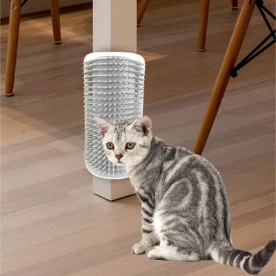 China Cat Self Groomer Wall Table Viable Double Sided Wedge Massage Brush Grooming Brush Soft Comb Toy Tool for sale