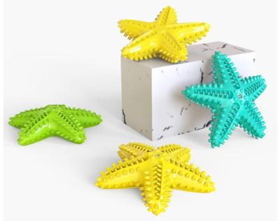 China New Small Animals Pet Dog Toy Chew Starfish Rubber Dog Toothbrush Cleaning Interactive Toys TPR Starfish for sale