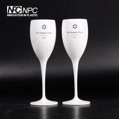 China Single Wall White Acrylic Customized Plastic Champagne Flute for sale