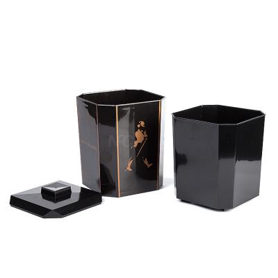 China Sustainable 3L Square Black Double Wall Ice Bucket With Lids for sale