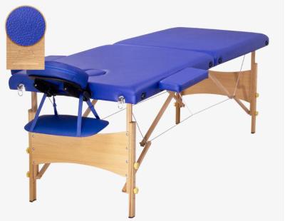 China Wooden legs with metal frame portable massage table in 2 sections Te koop