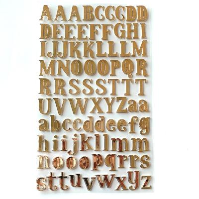 China Decorative Sticker Ready to Ship Premium Shiny Gold PU Alphabet Sticker Letter, Set of 2 Sheets for sale