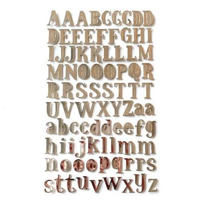 China Decorative Sticker Ready to Ship Premium Glossy Silver PU Alphabet Sticker Letter, Set of 2 Sheets for sale