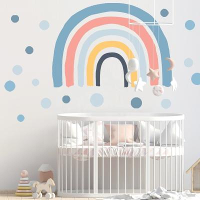 China Decorative Sticker Ready to Board Peel and Stick Decorative Rainbow Wall Decals Vinyl Sticker for Kids Room for sale