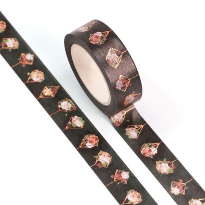 China Decorative Colorful Decorative Foiled Sticker Tape OEM / ODM Tape Custom Make Washi Tape Printed for sale