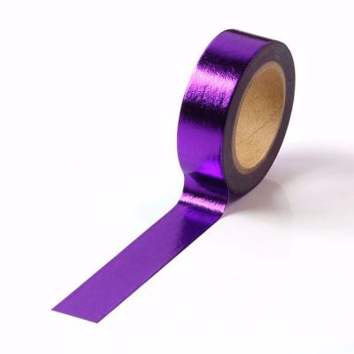 China Decorative Sticker Tape Purple Foiling Custom Printing 15mm Square Tape Washi Tape for sale