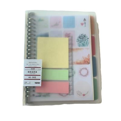 China Factory price china supplier waterproof custom pp 20 ring binder with sticker notepad for sale