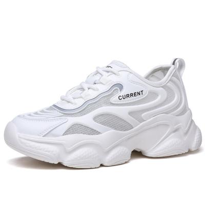 China Breathable KPU Mesh Sneaker Whites Sweat-absorbent Tennis Shoes Chunky Dorky Women's Dad Shoes For Women for sale