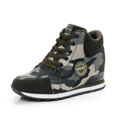 China CUSHIONING women height increasing indoor elevator shoes camouflage color elevator shoes for women for sale