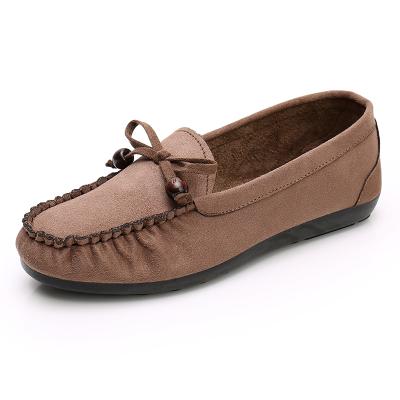 China Round Flat Single Shoes For Women Low Price Women Boat Shoes Flat Boat for sale