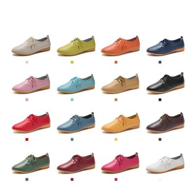 China Around 35-44 single shoes large size small white shoes 16 colors whip office casual flat closed shoes for women for sale