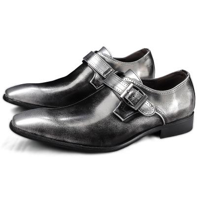 China Men's Breathable Elegant Shoes Business Monk Strap Large Size Leather Shoes 38-48 for sale