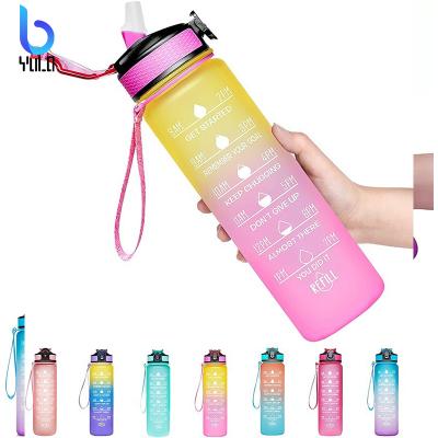 China 2022 Modern Logo Yoga Cycling Family Life Tritan Custom Reusable Drink Sports Water Bottle With Straws for sale