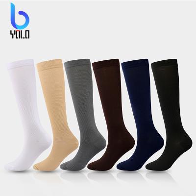 China Men Women Compression Socks Breathable Fit For Golf Rugby Sports Travel Socks For Anti Fatigue Pain Relief Knee Stockings for sale