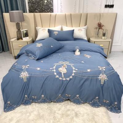 China New Design Special Anti-static 100% Cotton Duvet Comforter Cover 4-Piece Luxury Bedding Set Embroidery Comforter Sets for sale