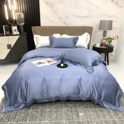 China New Arrival Luxury High Quality 100% Cotton Duvet Quilt Cover 4-Piece Anti-Static Bedding Set Embroidery Comforter Sets for sale