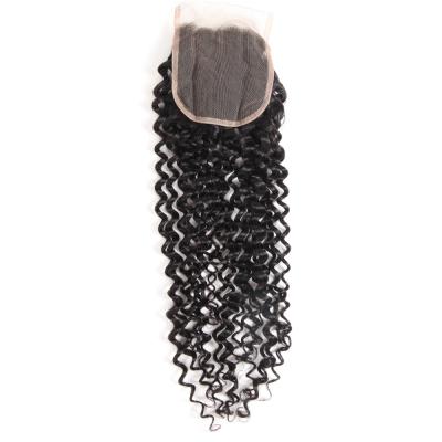 China Brazilian Virgin Hair 4*4 Closure Hair Factory Direct Closure 100% Curly Hair 4x4 Lace Headband for sale